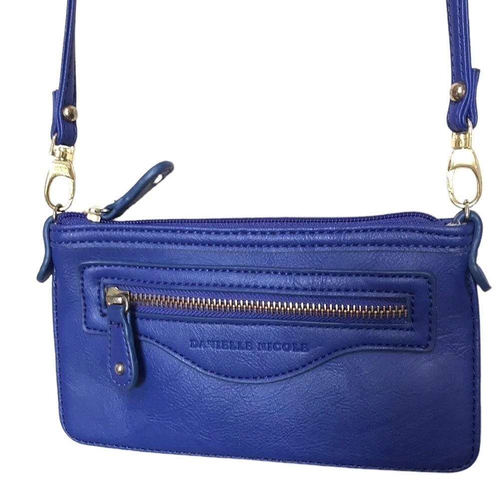 DANIELLE Nicole blue faux leather mini crossbody bag